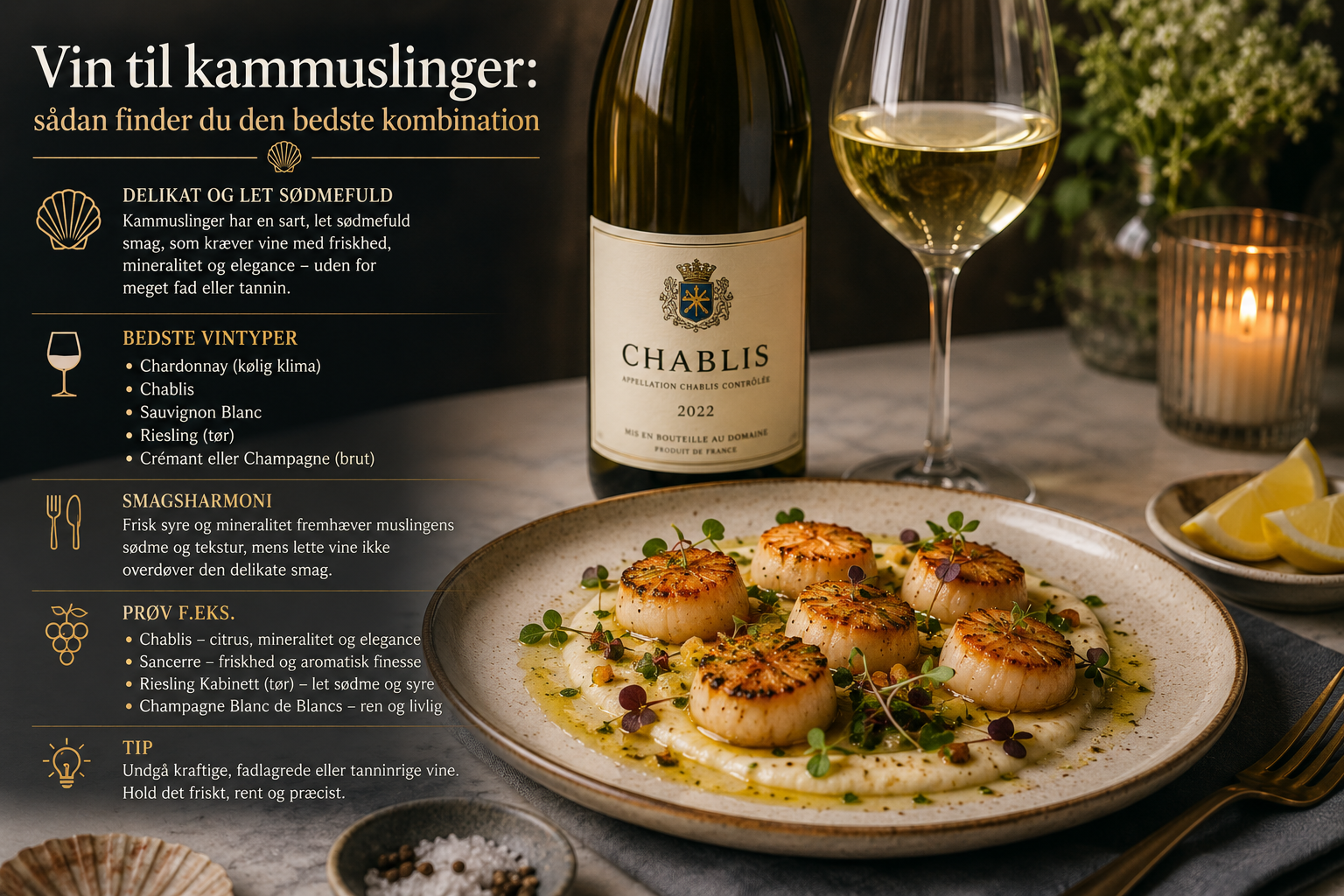 Vin til kammuslinger: sådan finder du den bedste kombination